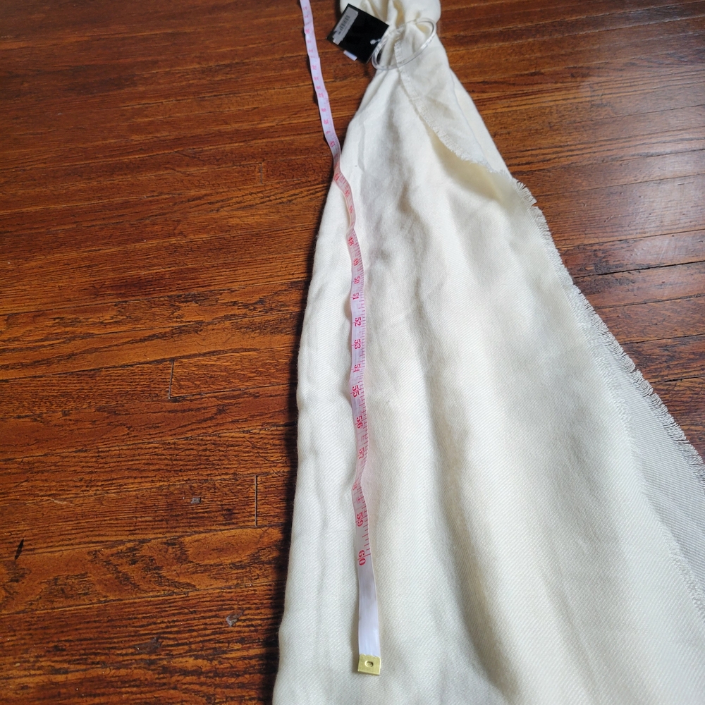Nine West White Polyester/Rayon Scarf with Fringe Lightweight One Size NWT - Picture 7 of 7